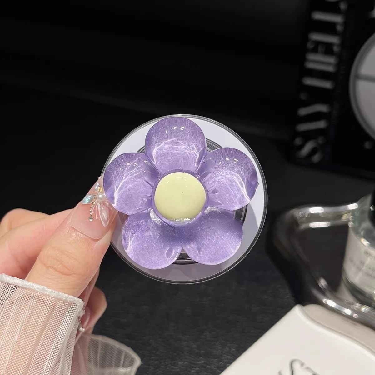 Корейский мультяшный милый цветок для IPhone Samsung, складной чехол-держатель, магнитный кронштейн для телефона Magsafe Griptok Grip Tok, кронштейн