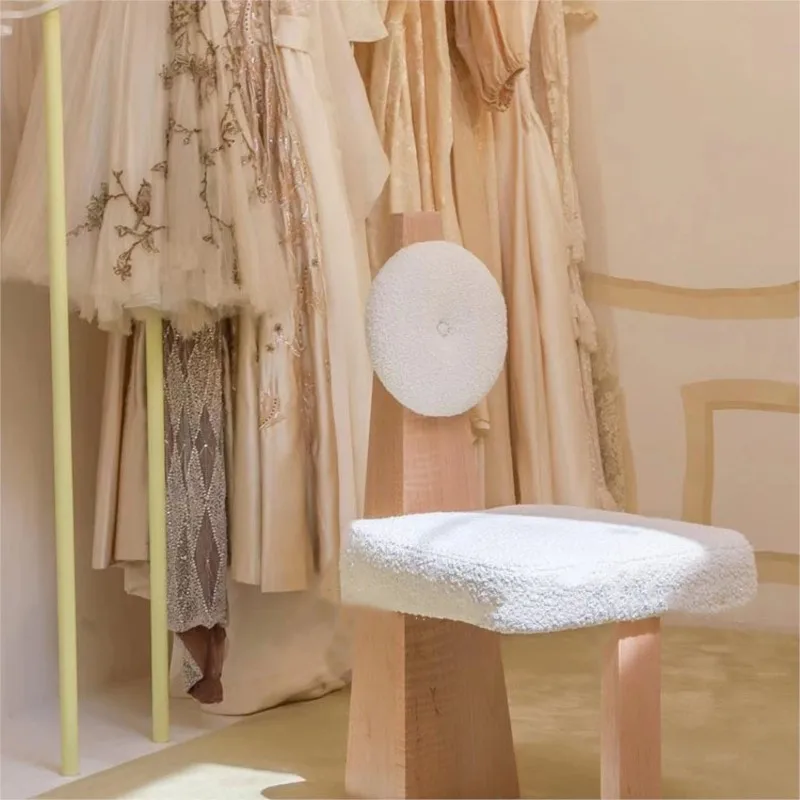 FULLLOVE-Silla de comedor creativa de terciopelo de cordero, silla de escritorio con forma, silla de maquillaje exquisita, sala de estar, muebles de