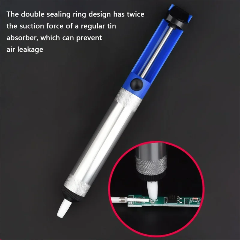 Aluminium Desoldering Suction Pump Tool Solder Sucker Suction Tin Pen Removal Device Blue Vacuum Soldering Iron Desolder