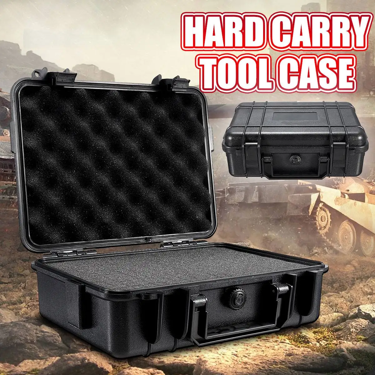 Waterproof Shockproof Tool Hard Case Sealed Box Safety Pack Camera Photography Electronic Equipment Storage Suitcase With Sponge