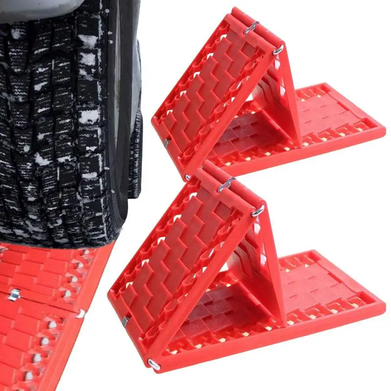 

2pcs Car Snow Mud Off Plate Tires Traction Foldable Skid Plate Tire Non Slip Mat Sandy Snow Chain Wheel Anti Skid Snowboarding