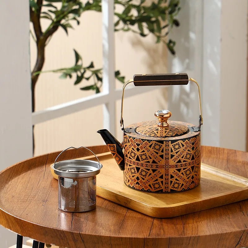 Stainless steel tea kettle, light luxury high-end kettle large capacity milk teapot
