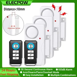 Elecpow Deur Raam Inbraakalarm Sensor Draadloze afstandsbediening Anti-diefstal Alarmsysteem Kit Home Security Deur Open Detectoren
