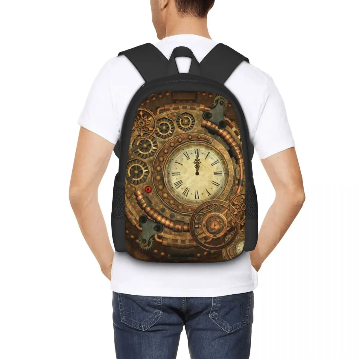 Imagem -06 - Wonderful Clockwork Steampunk Mochila para Homens Soft School Bags Cool Rucksack Camping Mochilas Alta Qualidade