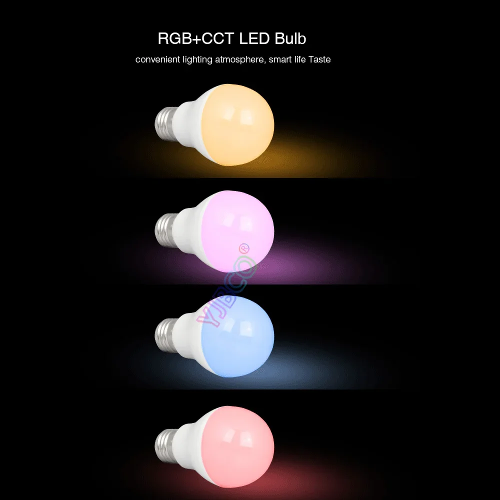 Imagem -03 - Miboxer-lâmpada Led Inteligente 6w Rgb Cct Fut014 E27 2.4g rf Remoto App Controle de Voz ac 110220v 10 Pcs