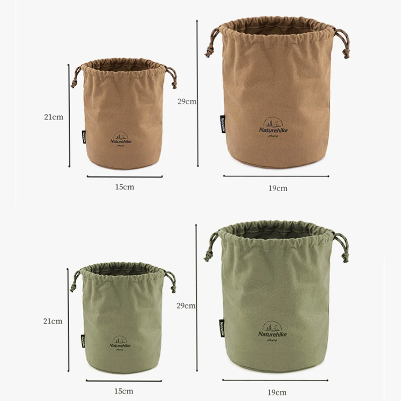 Naturehike Canvas Sundries Storage Bag Portable Drawstring Pocket  Waterproof Antifouling Outdoor Travel Camping Home Storage