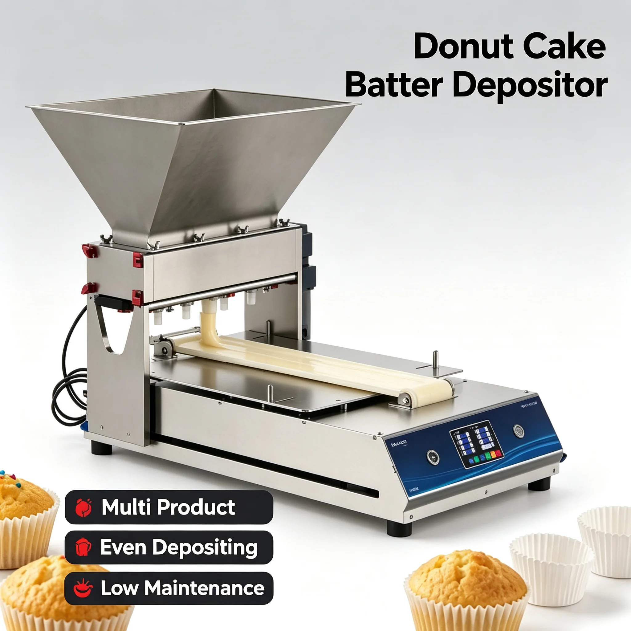 Stainless Steel Cake Batter Depositor Desktop Automatic Filling Device For Cupcake Processing Custom