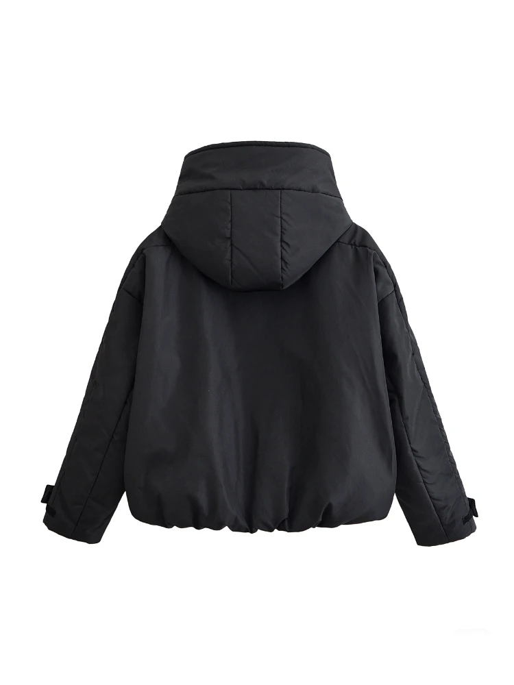 جاكيت نسائي مقاوم للماء والرياح بياقة عالية مع غطاء رأس قابل للتعديل مع سدادات وأكمام طويلة وجيوب وحاشية مرنة وسحاب جاكيت بغطاء رأس معاطف دافئة للخريف والشتاء