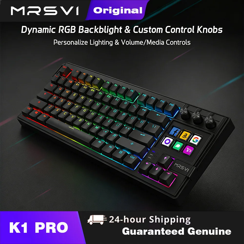 MRSVI K1 Pro AI Stream Deck Gaming Mechanical Keyboard Visual Console Streamdeck macropad RGB Hotswap Wired Gamer Keyboard
