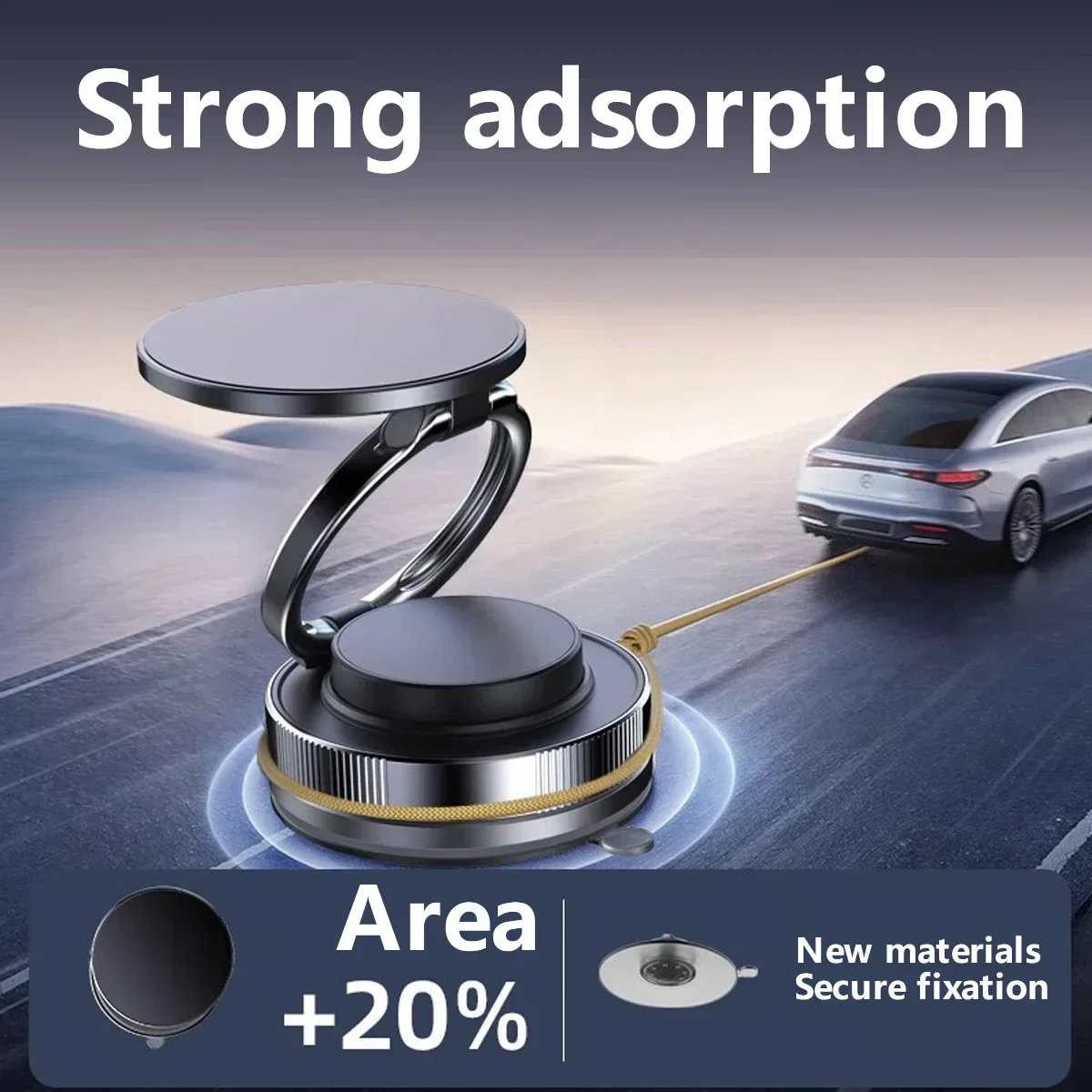 

Ultra-Strong Adsorption Magnetic Holder! 360° Rotatable Alloy Construction, Vacuum Suction Cup + Foldable, Car/Desktop Dual-Use