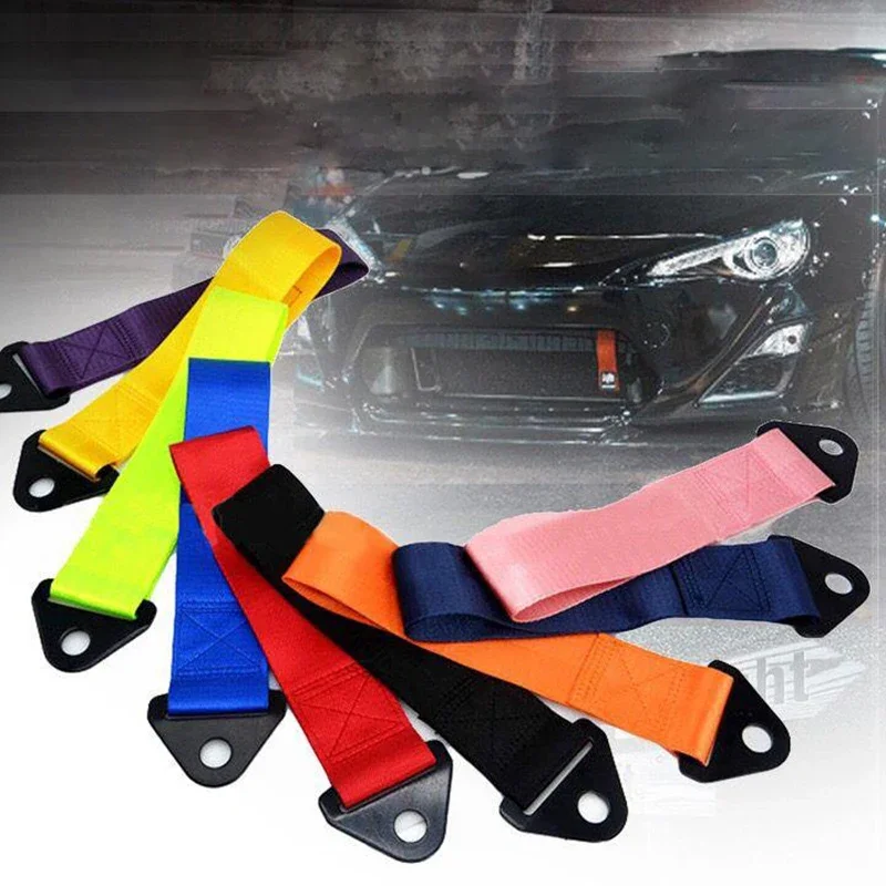 Universal 28cm High-Strength Nylon Tow Strap Car Racing Tow Ropes Auto Trailer Ropes Bumper Trailer Max 2T Towing Strap With Nut