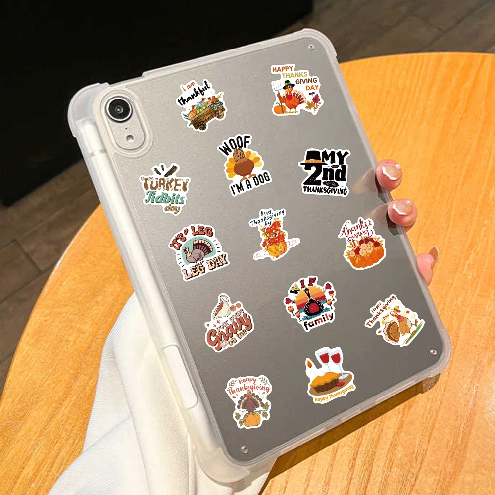 50 قطعة ملصقات عيد الشكر الكرتون تركيا اليقطين صائق DIY بها بنفسك سجل القصاصات مجلة الثلاجة سكيت ملصقات الحفلات للمراهقين