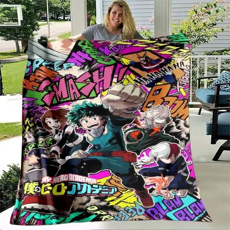 My Hero Academia Blanket Boy Girl Anime fans Flannel Plush Blanket gifts for friends Sheet Sofa Travel Camping thermal blanket