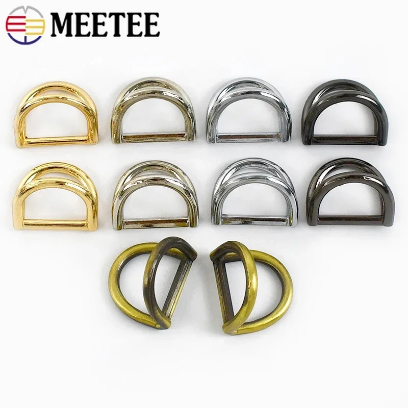 

Meetee 5/10/20Pcs 19mm Metal D Ring Buckles Bag Side Clip for Strap Chain Connector Clasp Leather Crafts Hardware Accessories