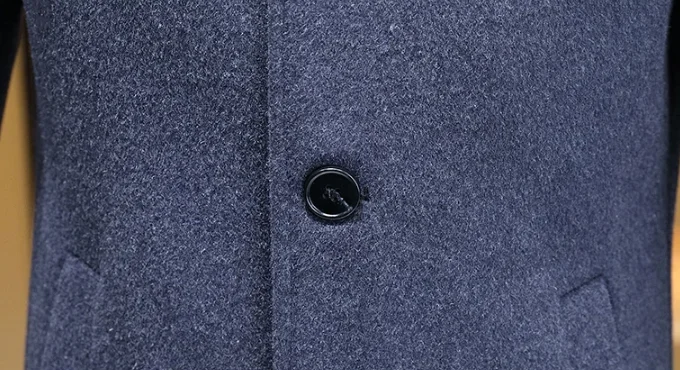 Hochwertiger, modischer, einseitiger Mantel für Herbst/Winter 2022, neuer, einreihiger, mittellanger Wollmantel für Herren aus 50 Wolle, M-4XL – Detail 24