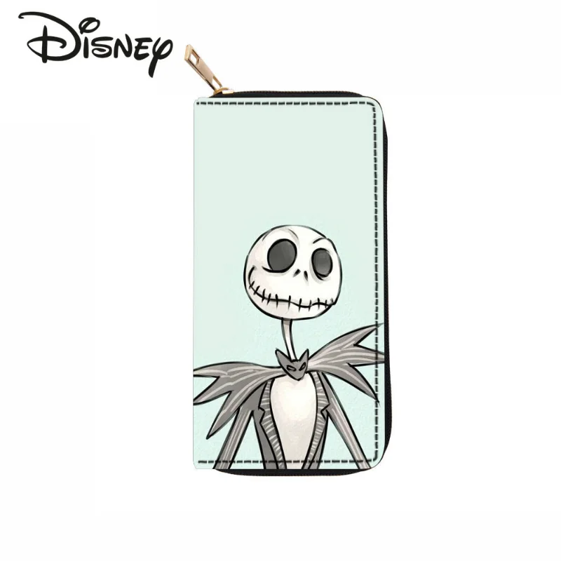 Disney Halloween Skull Fashion Women's Wallet High Quality Multifunctional Storage Card Bag Cartoon Long Men's Zero Wallet