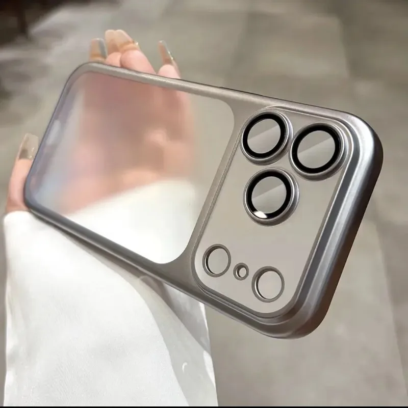 Luxuriöse Nano-Matt-Transluzente Hülle für iPhone 18 17 16 Plus 15 14 13 Pro Max mit Linsenschutz und Matter Rückseite, Hartschale – Detail 7
