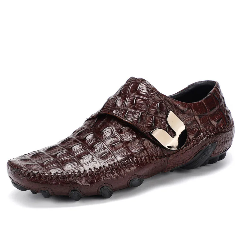 

Luxury Driving Shoes Mens Genuine Leather Shoes Loafer Cow Leather Crocodile Pattern Hasp Casual Shoes Zapatos Hombre MPX804