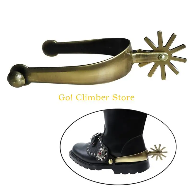 Q84C Zinc Alloy Horse Boot Spur with Gears Competition Equipments for Men Women