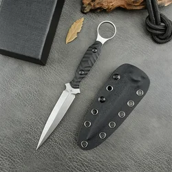 Military Toor Specter Phantom Fishing Fixed Knife D2 Blade G10 Handle Portable Tactical Knives EDC Tool with Kydex Sheath