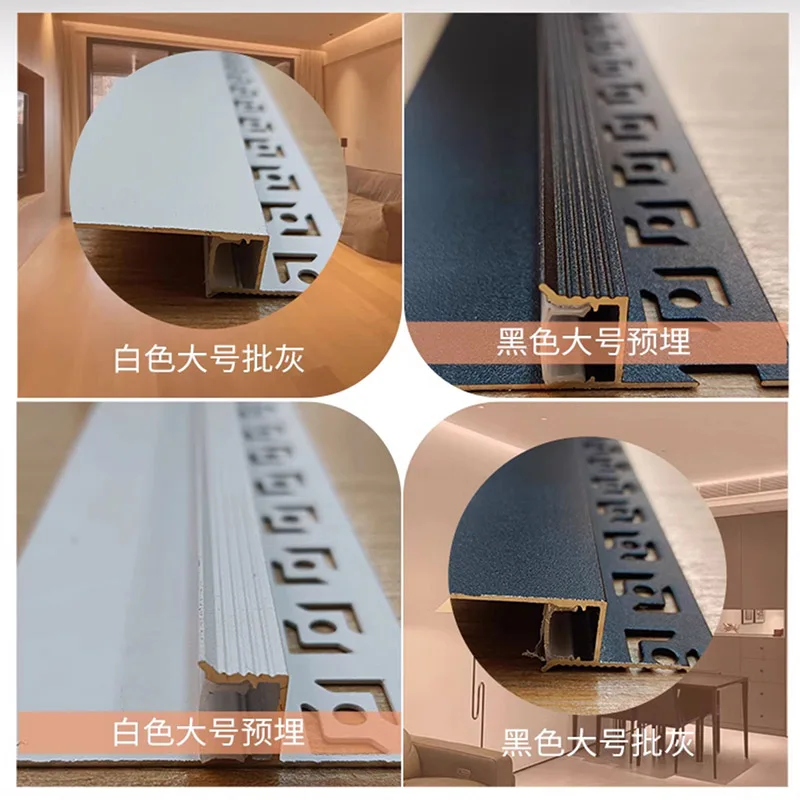 Recessed Ceiling LED Aluminum Profile PC Diffuse Channel Top Corner Backlight Linear Bar Strip Light Ceiling Mounted Wall Lamp