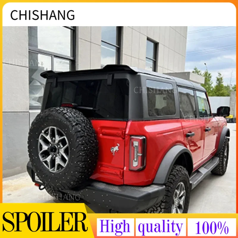 

Rear Trunk Lid Spoiler Wing For ford bronco 2021 2022 2023 2024 Glossy Black Roof Car Tailgate Decklid Flap Trim Splitter Lip