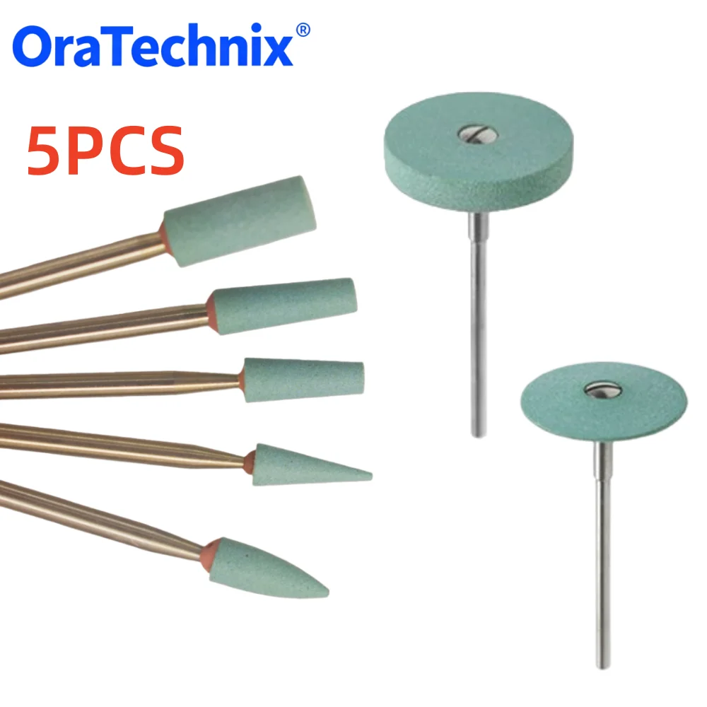 5PCS Dental Lab Ceramic Bonded Grinder with Diamond 2.35mm Medium Zirconia Porcelain Polisher Precisely Finishing Dentistry Tool