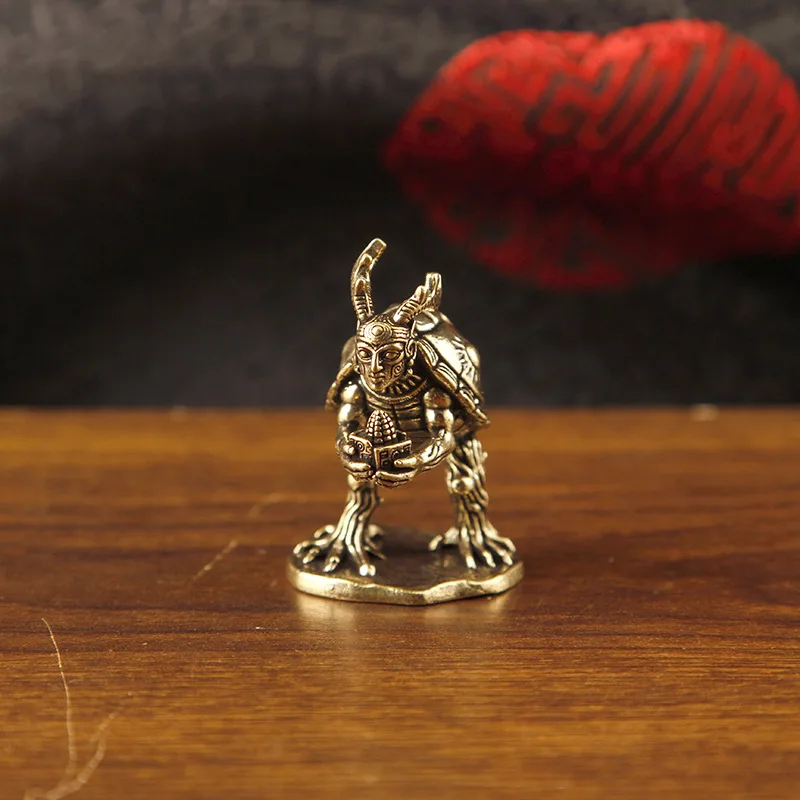 Brass turtle figurine, vintage sun god tree, guardian spirit, decorative craft for landscaping