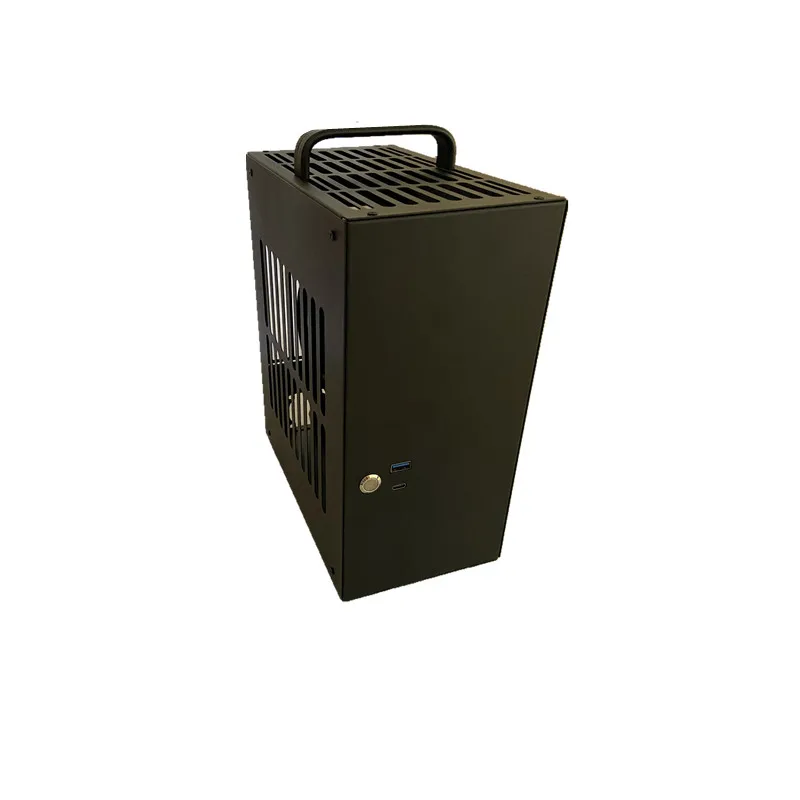 D21 Portable Metal A4‑Sized Mini ITX PC Case, Hand‑Held Chassis Compatible With 1U‑FLEX Power Supply, Model K3949