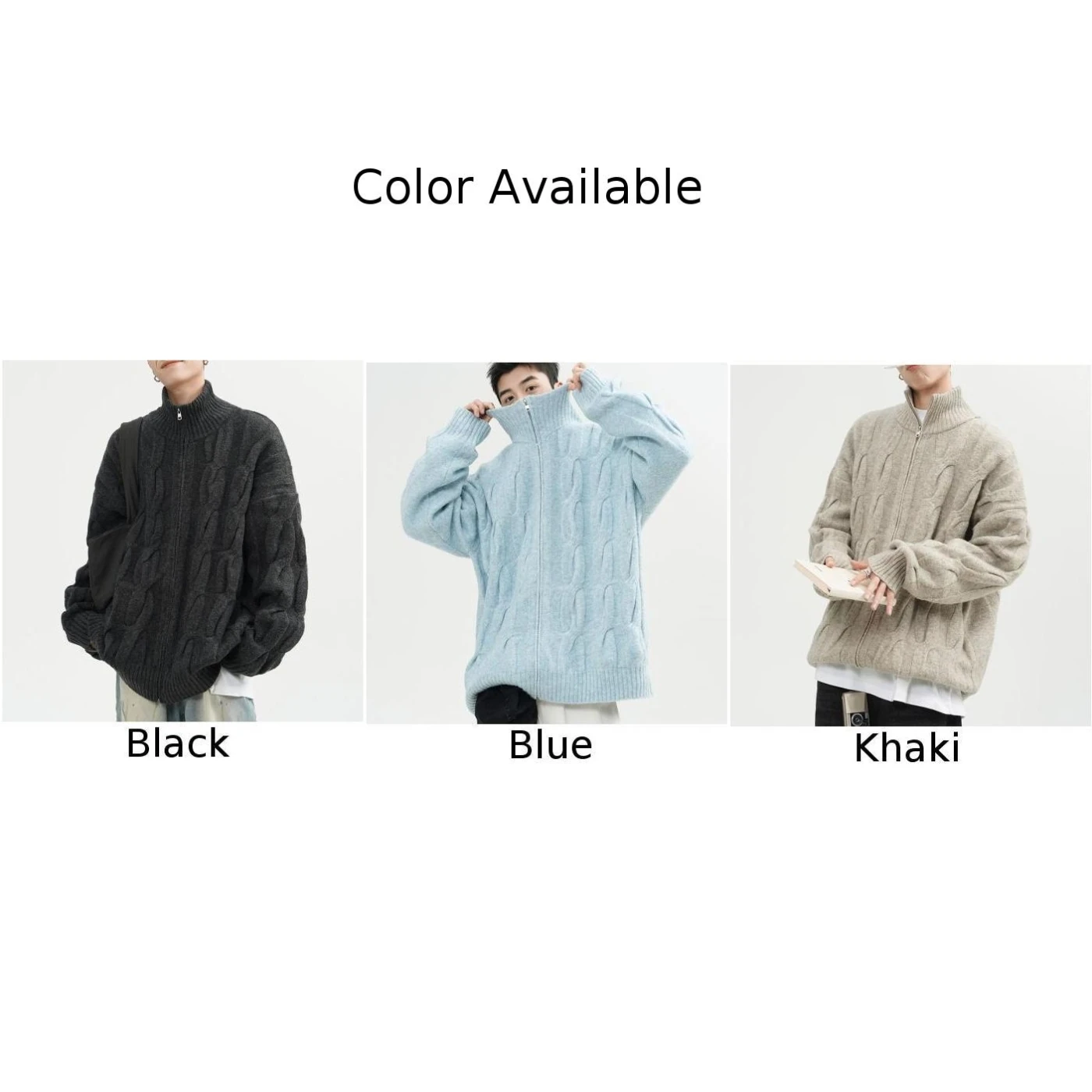 Comfortable Men Jacquard Sweater Black Fashion High Street Solid Color Pattern Vacation Suitable Brand New Condition Daily Wear