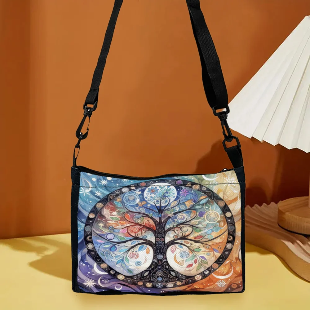

Красочная сумка через плечо с принтом «Дерево жизни», модная сумка через плечо, легкая повседневная сумка для поездок на работу, регулируемый плечевой ремень 10.28