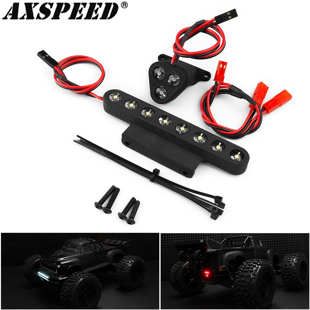 AXSPEED RC Car LED Lights Set Front Rear Spotlight Headlights Taillights for A-RRMA 1/8 Notorious 6S V6 BLX Upgrade Parts