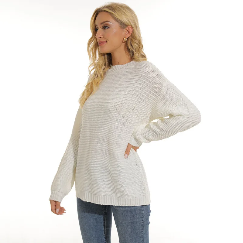 Autumn And Winter New Sweater Women's Solid Color Fashion Pullover Knitted Sweater Women's Sweater