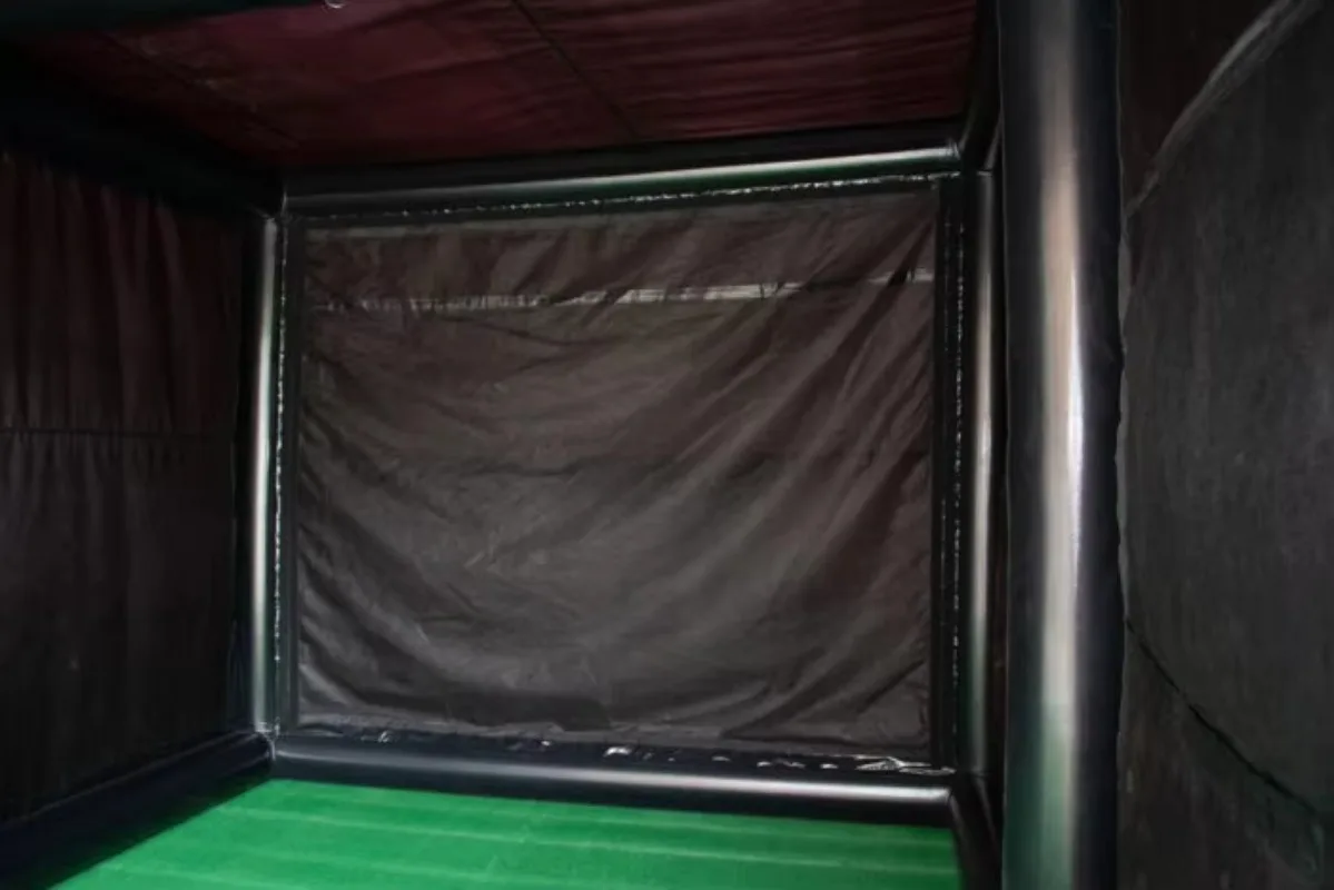 Portable golf emulator training inflatable tent portable golf training cage inflatable golf emulator shooting tent with screen