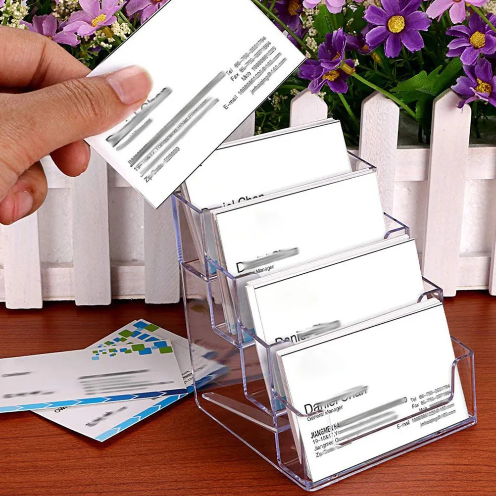 

2 Pcs Cards Name Holder Business Organizer Storage Case Office Supplies Display