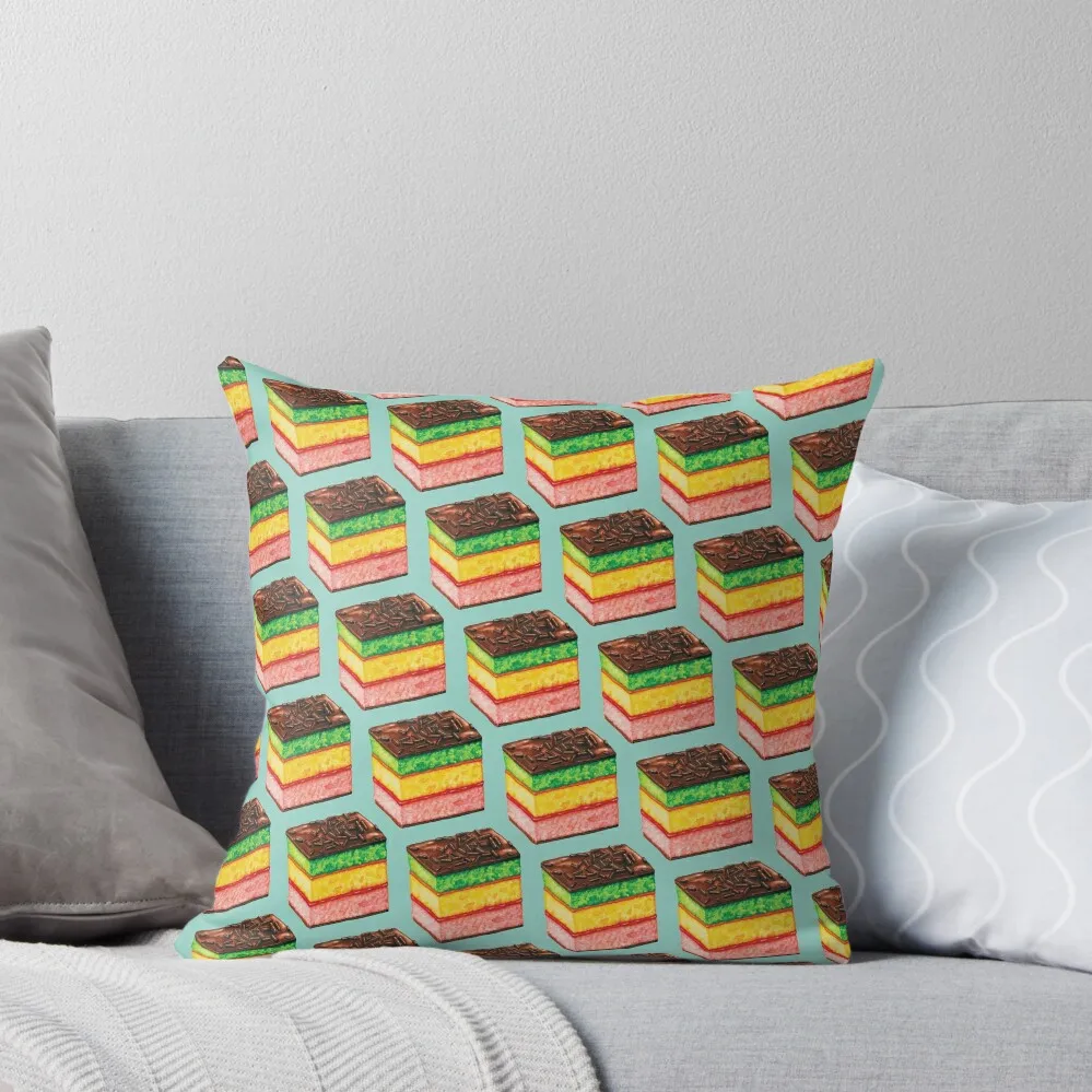 

Italian Rainbow Cookie Pattern - Blue Throw Pillow Pillow Cases Decorative Cushion Cover Set Custom Cushion pillow