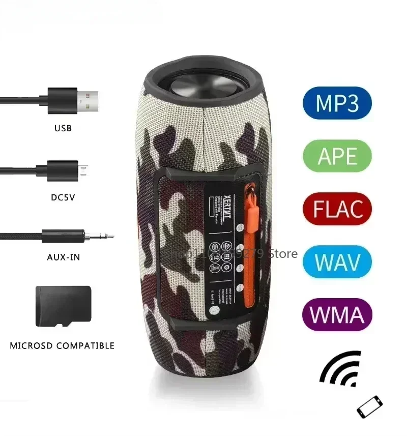 40W Deep Bass Bluetooth Speaker 3600mAh Portable Waterproof TWS Boombox Music Player with BT AUX TF USB for Camping