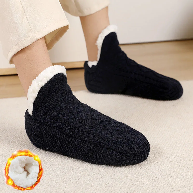 Winter Warm Verdicken Nicht-slip Boden Socken Männer Frauen Schnee Socken Paar Schlaf Teppich Socken Hausschuhe Socken Neutral Samt boot Hause – Detail 3