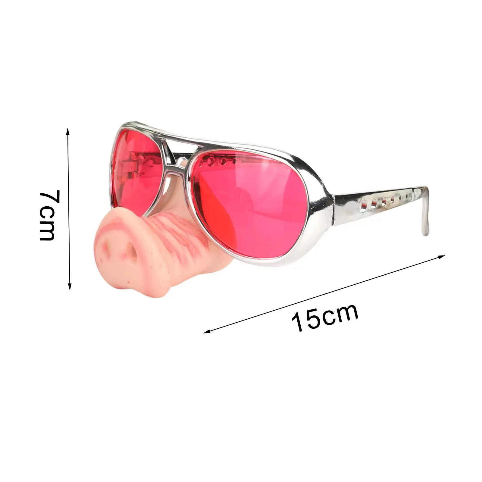 Schweinchen-Brille mit großer Nase, Verkleidungsbrille für Partygeschenke, Halloween, Festival – Detail 3