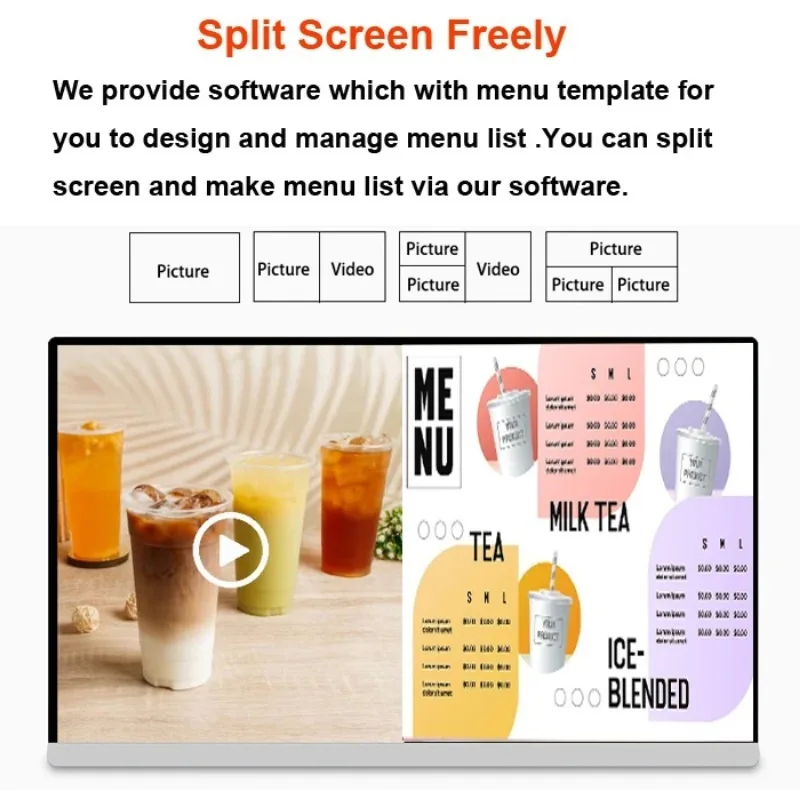 Popular Design Table with CE Certificate LCD Indoor Electronic Desktop Retail Digital Menu Display