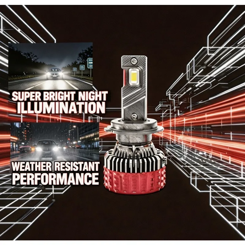 H7 D1S D2S LED Headlight Bulbs 22000LM Super Bright 4/6 Copper Tube Cooling High Cost Performance Headlamp Replacement 2PCS