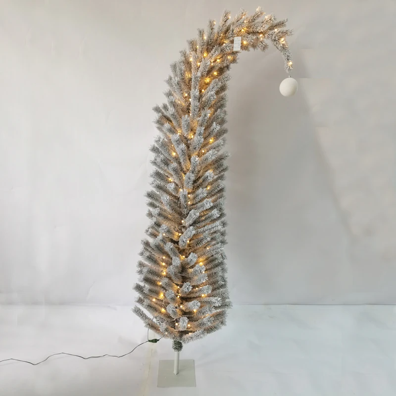 

Искусственная елка из ПВХ в форме Санта-Клауса с изогнутой гирляндой для создания праздничной атмосферы дома, товары для праздников