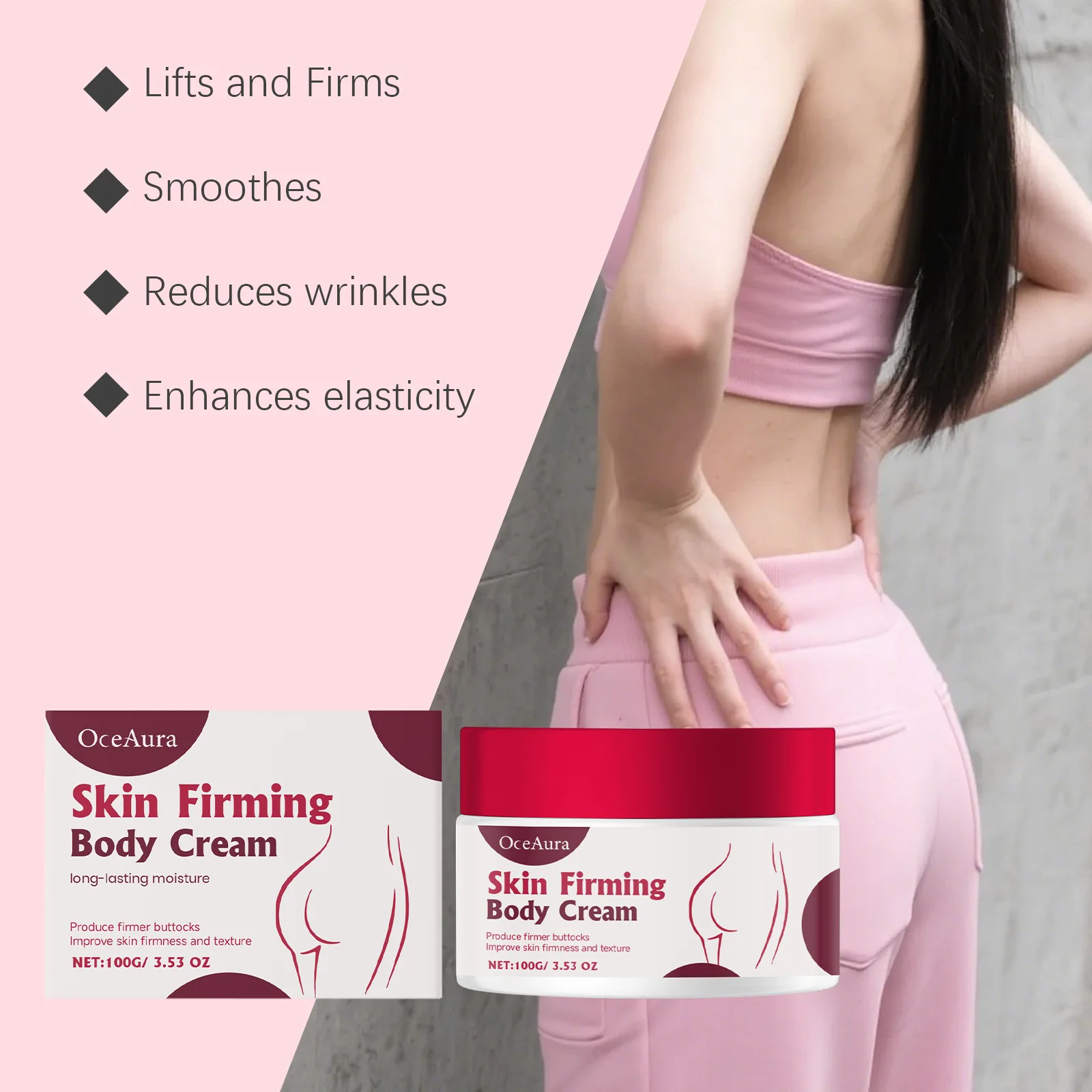 

OCEAURA Hip Firming Cream Enhance Elasticity Improving Relaxation Relieve Roughness Plump Sexy Shaping Smooth Hip Massage Cream