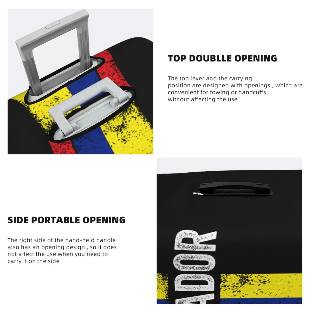 مخصص الإكوادور العلم غطاء أمتعة السفر الغبار برهان الإكوادورية الوطنية فخر غطاء حقيبة حامي صالح 18-32 بوصة