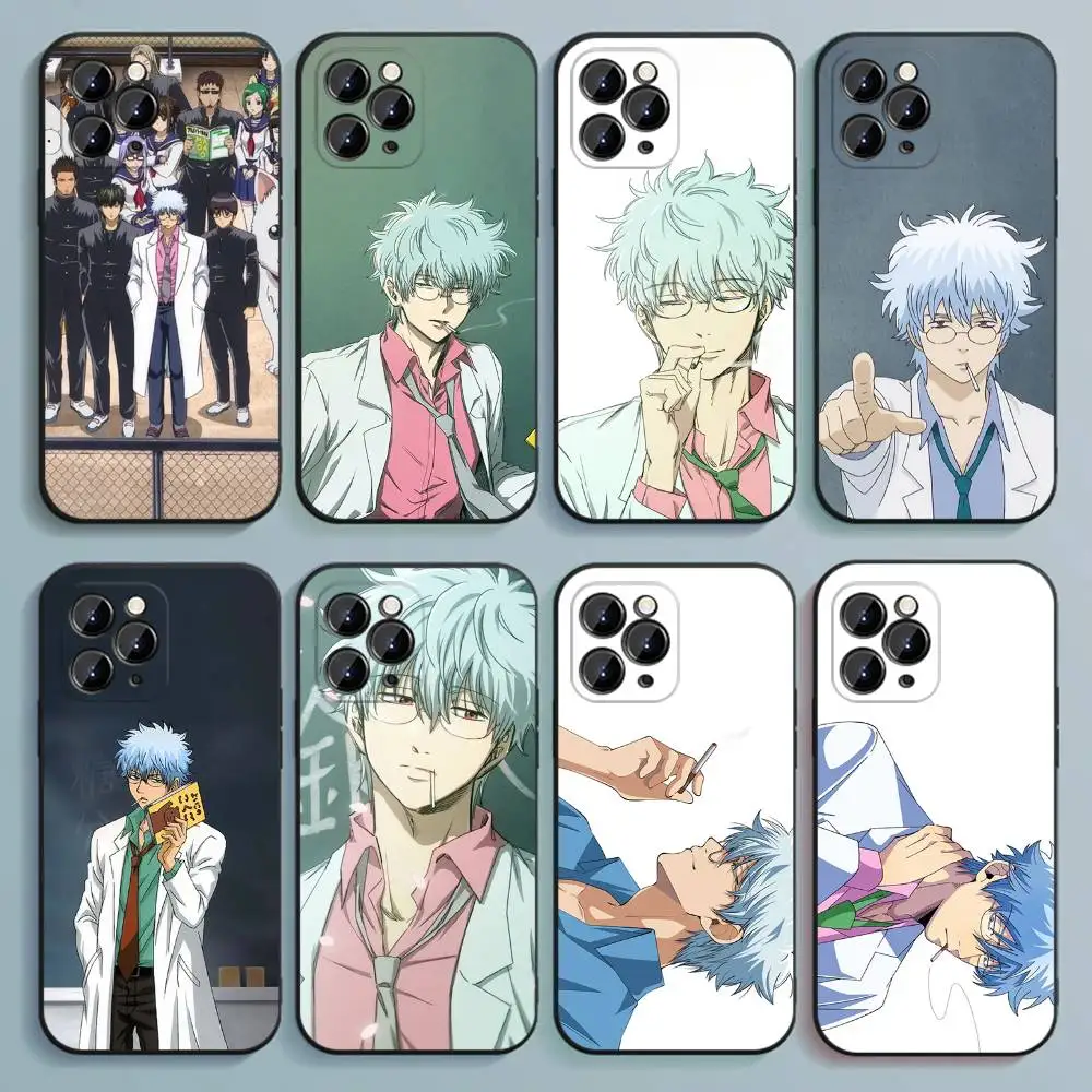 

Anime Sakata Ginpa Phone Case For iPhone 17,16,15,14,13,12,Pro,Max,Plus,E,SE4,Air,Mini Black Soft Cover