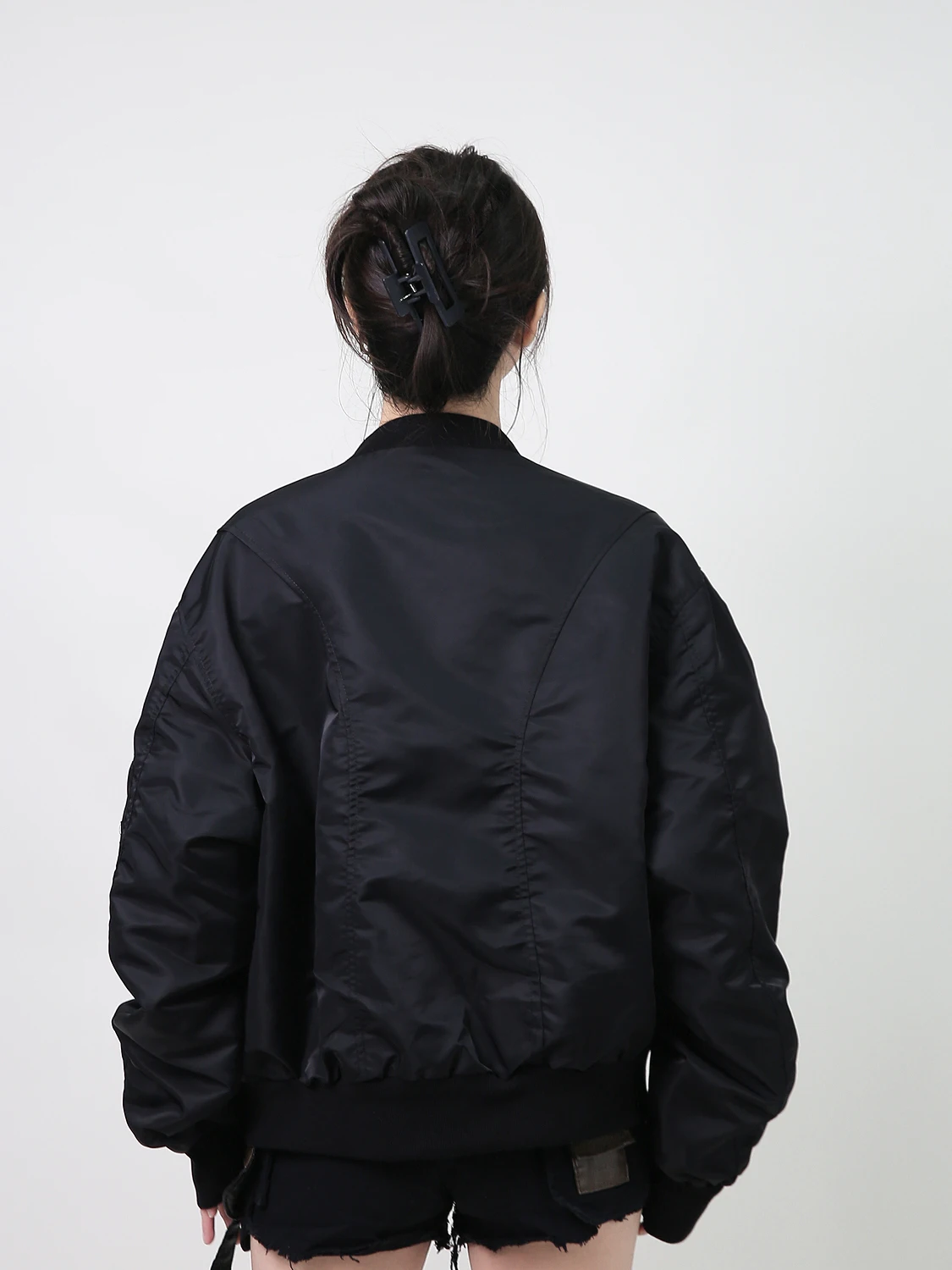 

Casual Loose Women's Baseball Jaet Bla ort Sle Early Autumn New Faion American Brand Windproof Polyester Fiber