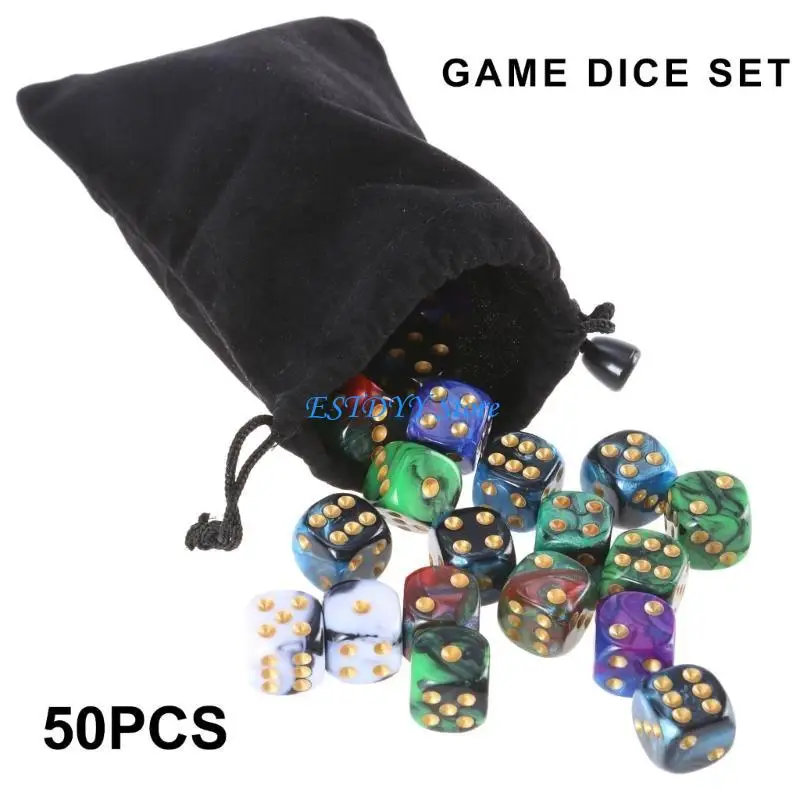 G6DE 50 قطعة أكريليك مزدوج اللون النردات الزاوية المستديرة النردات مزدوجة اللون الجدول لعبة النردات الرياضيات العد أداة التدريس