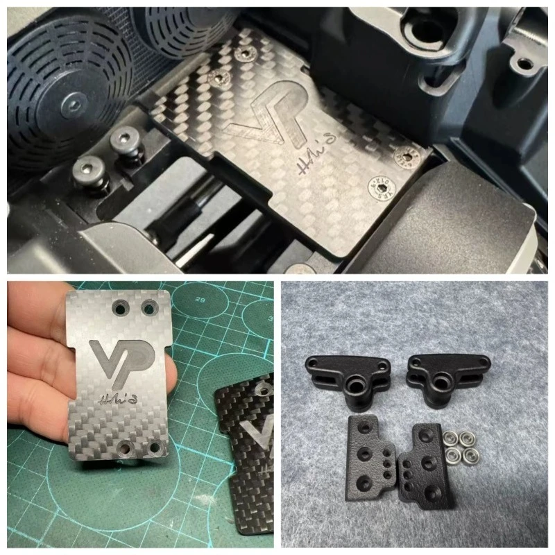 VP VS4-10 Lay-Down Rear Suspension System Horizontal Shock Mount & Carbon Fiber Front Plate 1/10 RC Crawler Upgrade Kit