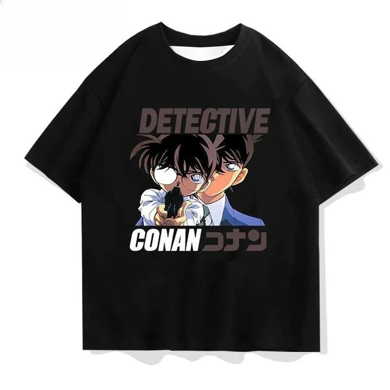 

Japanese New Anime Detective Conan Short Sleeved Casual Sports T-shirt for Men's Summer Loose Fit Teenage Season Trendy Top