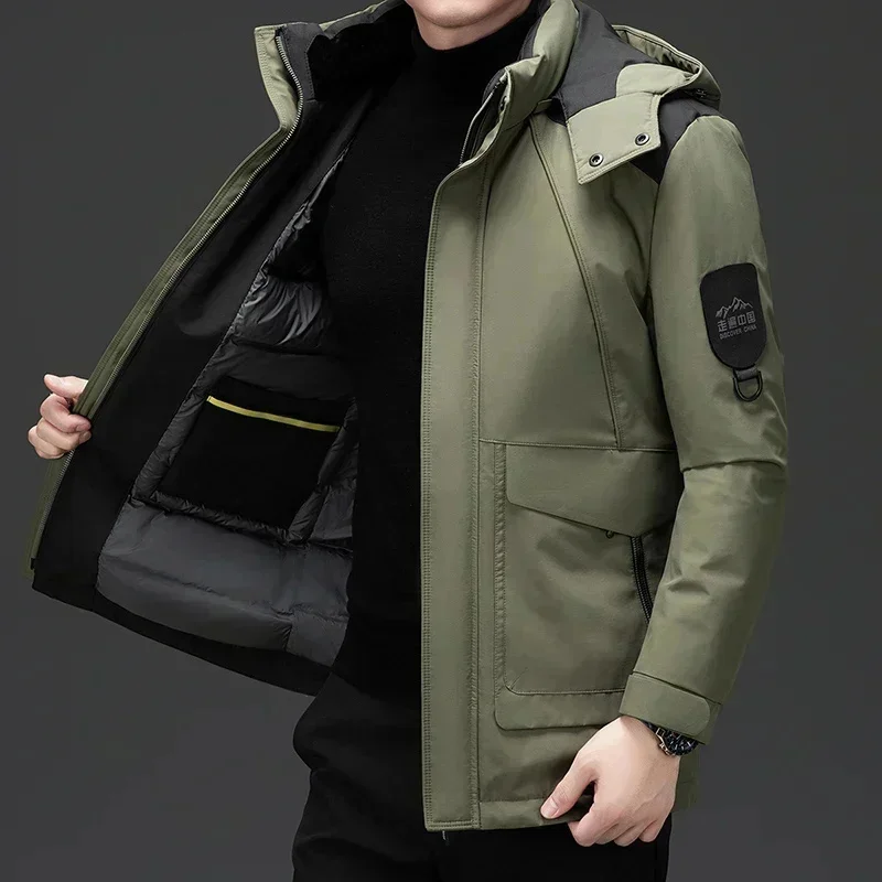 Men's Down Jacket Winter Thickened Detachable Liner 2025 New Windproof and Waterproof Jack Warm Coat